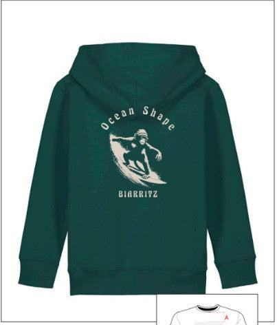 Sweat "Monkey Wave" Glazed Green à capuche
