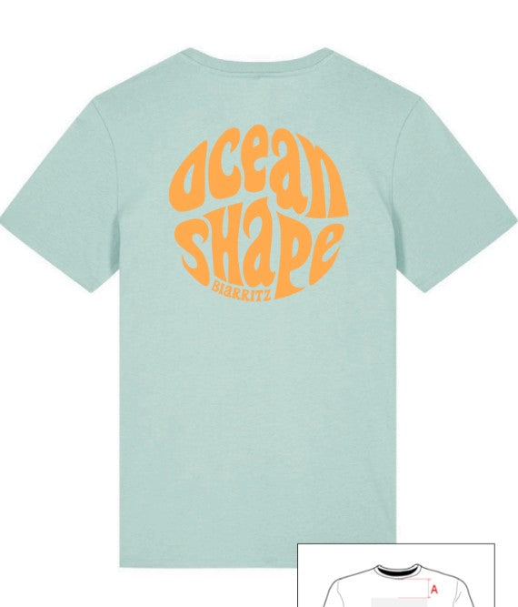 T-shirt unisexe "Bubble" - Caribbean Blue et Orange Fluo