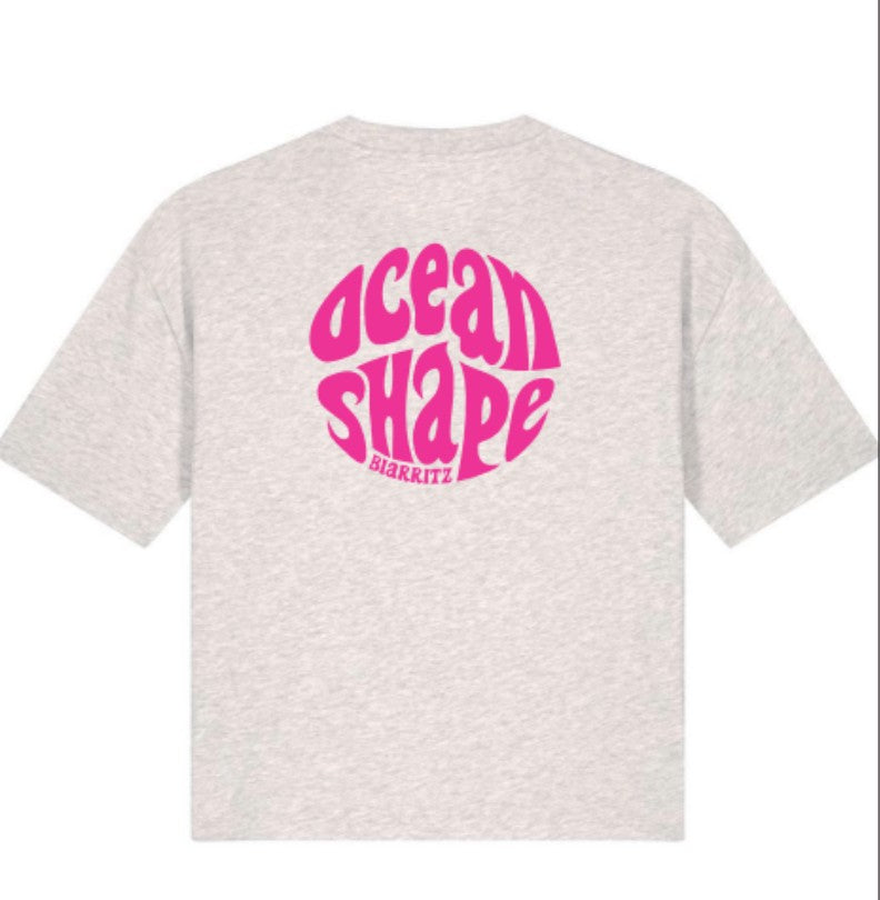 T-shirt Femme "Bubble" Heather grey et Rose fluo