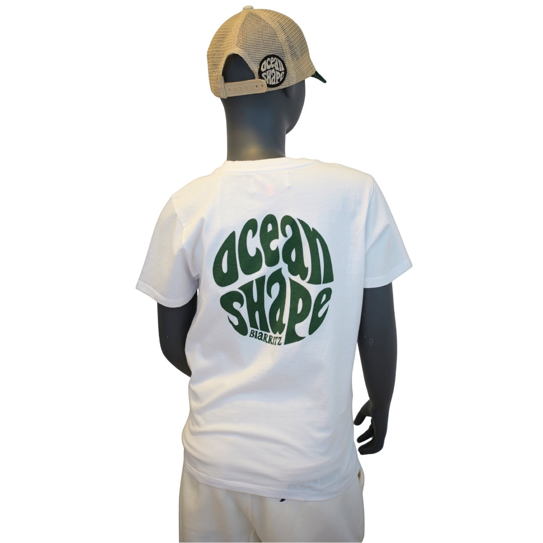 T-shirt Kids "Bubble" - Blanc et Vert