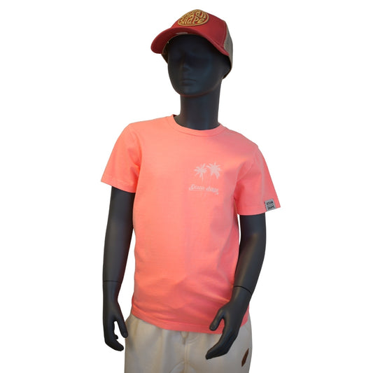 T-shirt Kids "Wave and Sand" - Rose Fluo