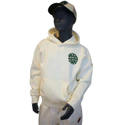 Sweat à capuche Kids "Bubble" - Ecru et Vert