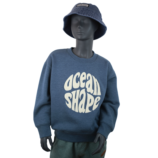 Sweat col rond Kids "Bouclette" - Ocean