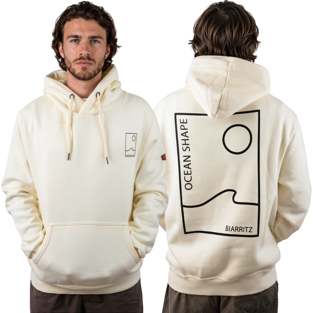 Sweat à capuche unisexe “As Free as the Ocean” – Ecru