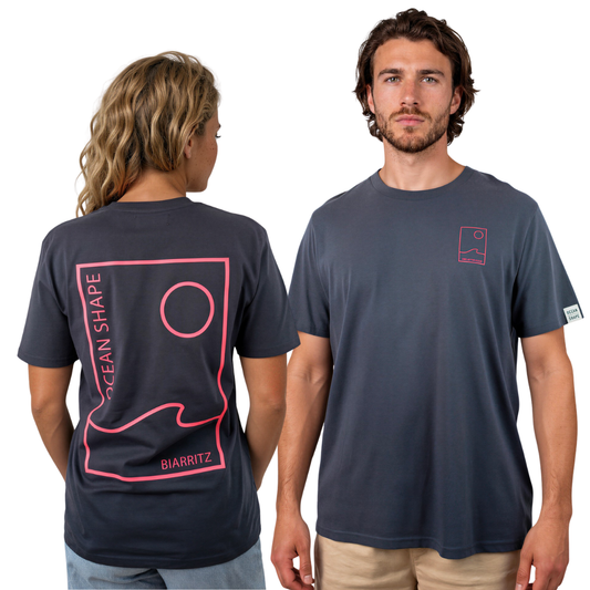 T-shirt unisexe "Free as Ocean " - India Ink Grey