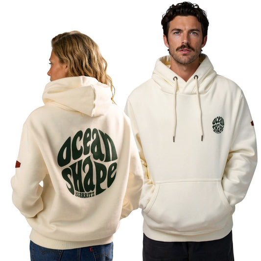 Unisex "Bubble" Hoodie - Ecru and Green