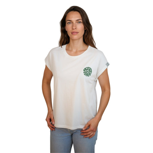 T-shirt femme "Bubble" - Blanc et Vert