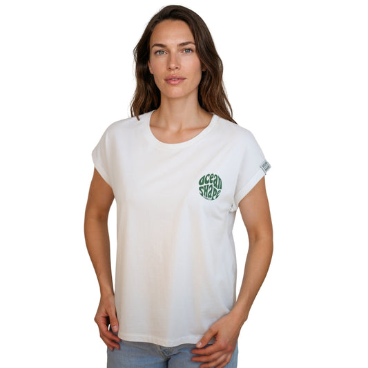 T-shirt femme "Bubble" - Blanc et Vert