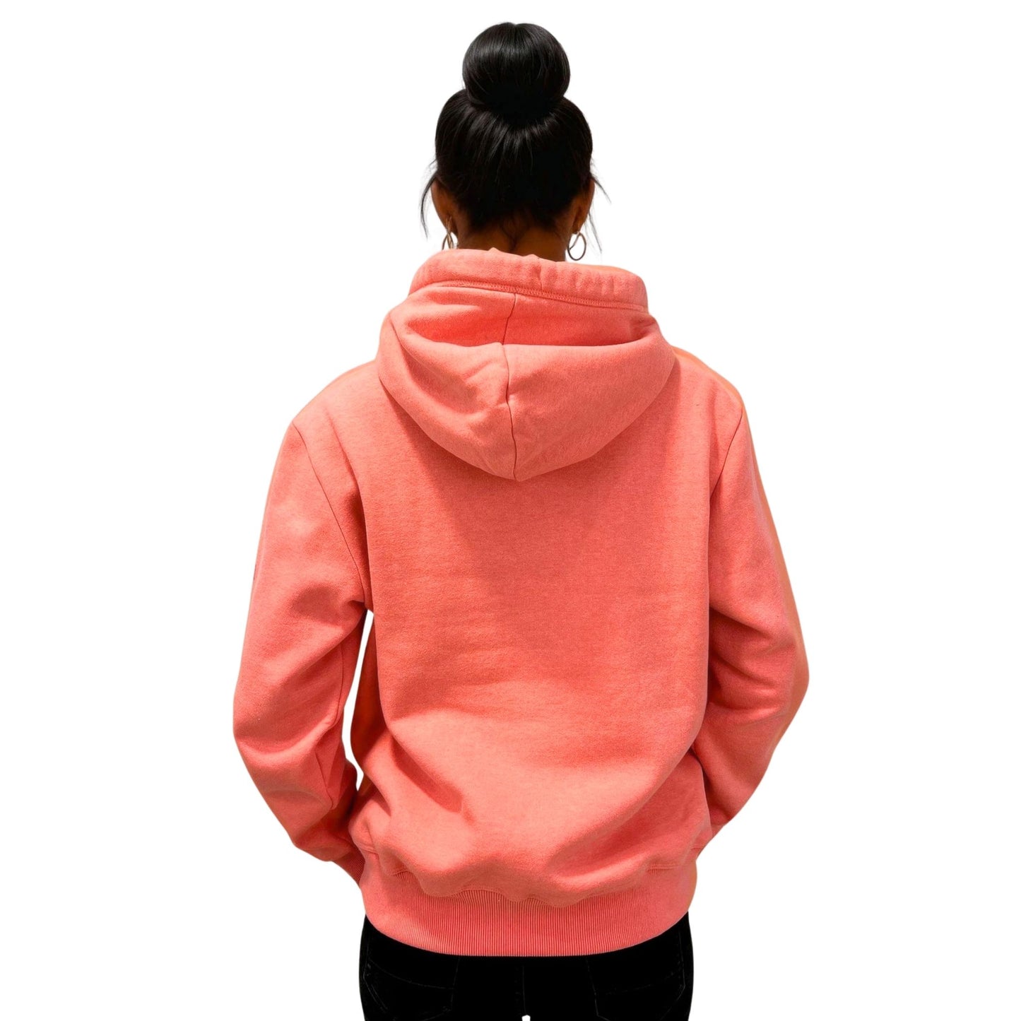 Sweat à capuche "Surf camp" - Corail et blanc