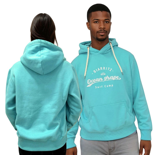 Sweat à capuche unisexe "Surf camp" - Turquoise