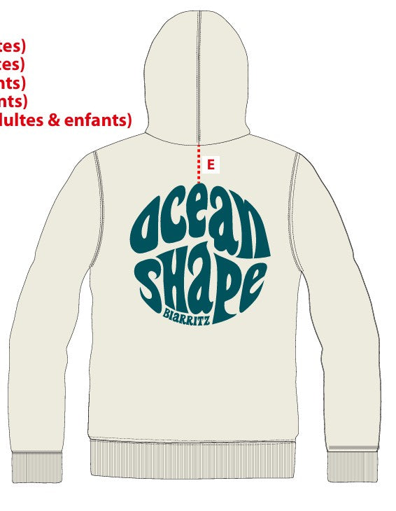 Sweat "Bubble" Ecru et Vert à capuche