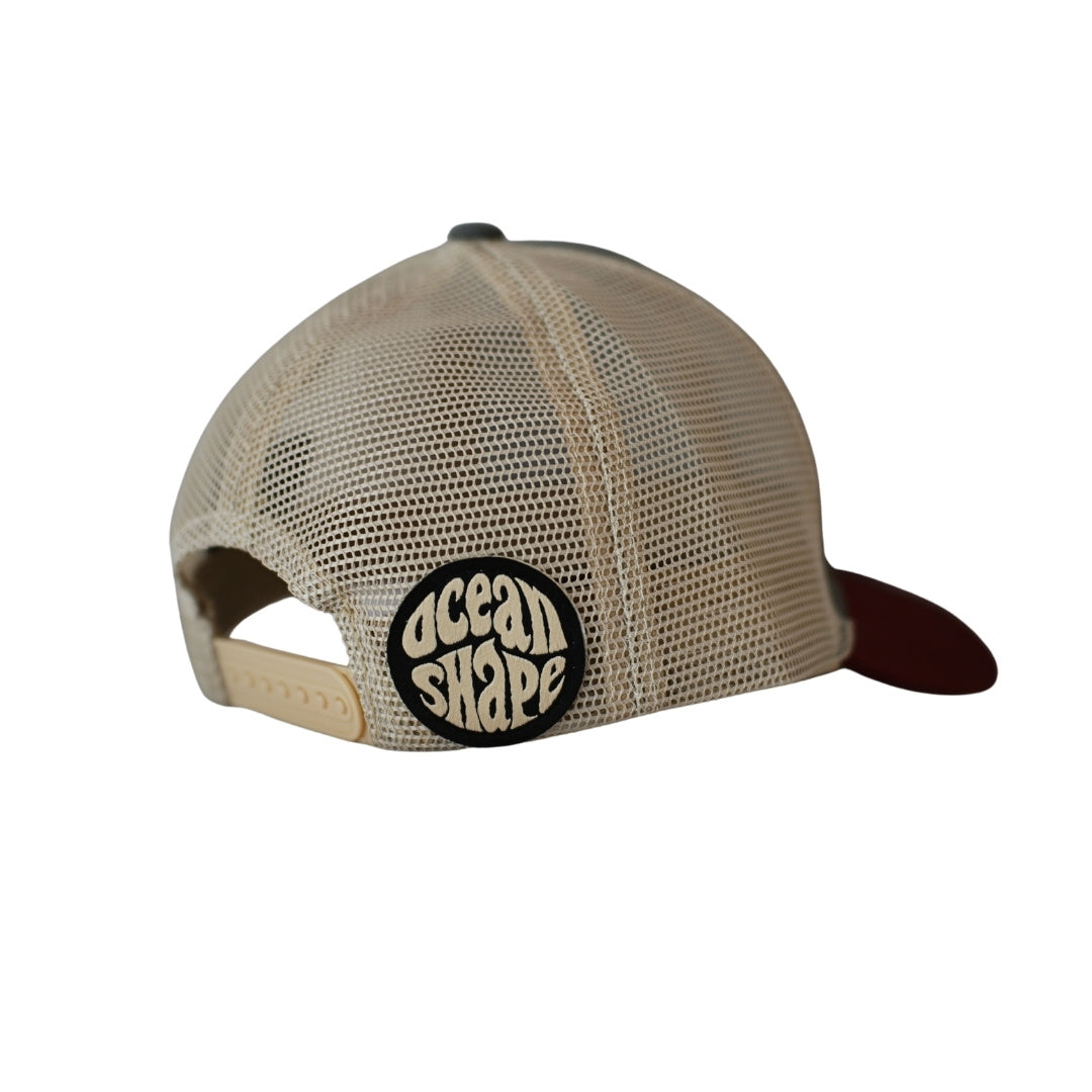 Casquette Trucker Gris & Rouge- Bubble Broderie Rouge