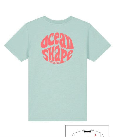 T-shirt Kids "Bubble" - Caribbean Blue et Corail