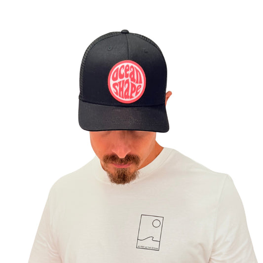 Casquette "Trucker" Noir - Bubble Rose Fluo