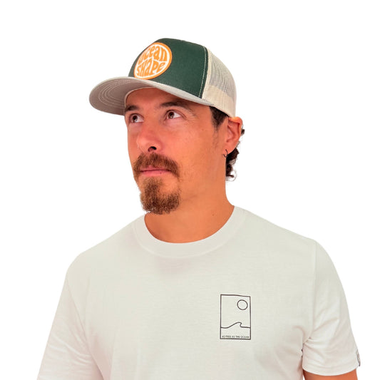 Casquette "Trucker" Vert - Bubble Orange Fluo