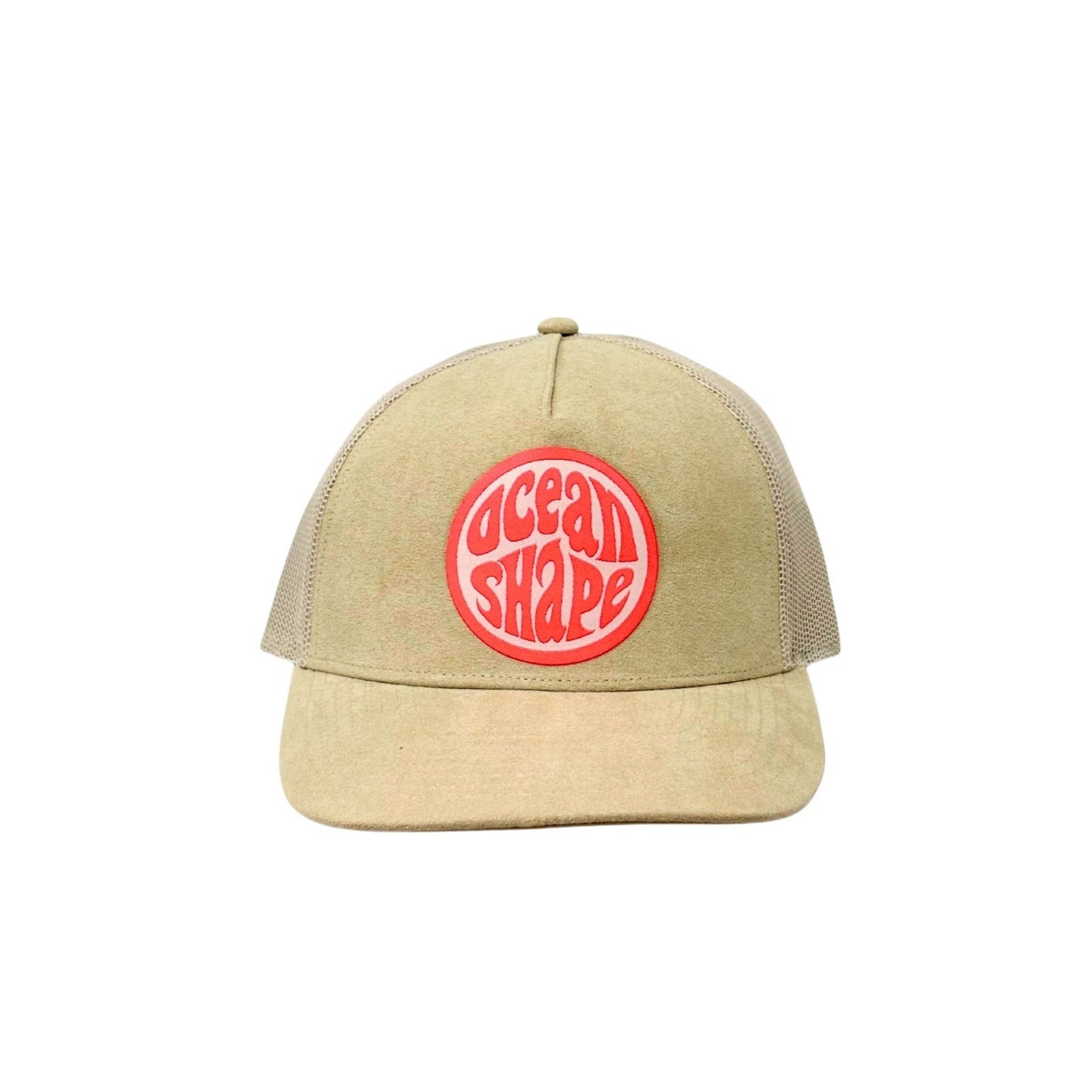 Casquette "Trucker Suédé" Beige - Bubble Rose Fluo