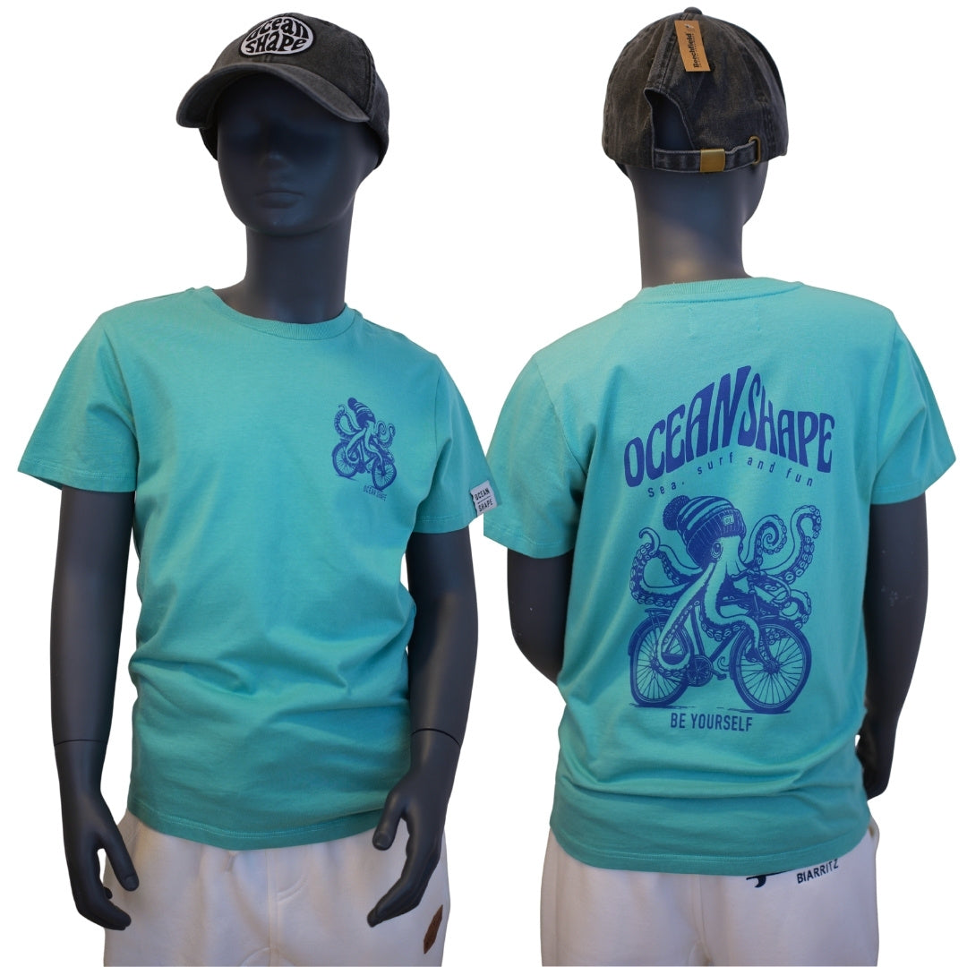T-shirt Kids "Chipiron" - Teal Monstera