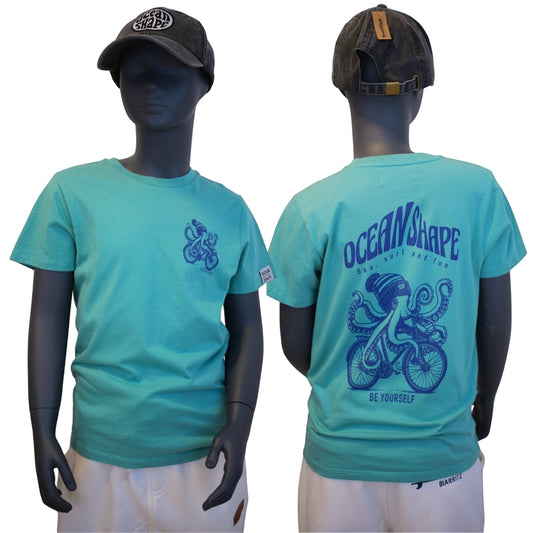 T-shirt Kids "Chipiron" - Teal Monstera