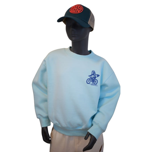 Sweat col rond Kids "Monkey rasta" - Carribean blue