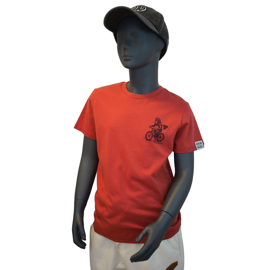 T-shirt Kids "Monkey Rasta" - Rust