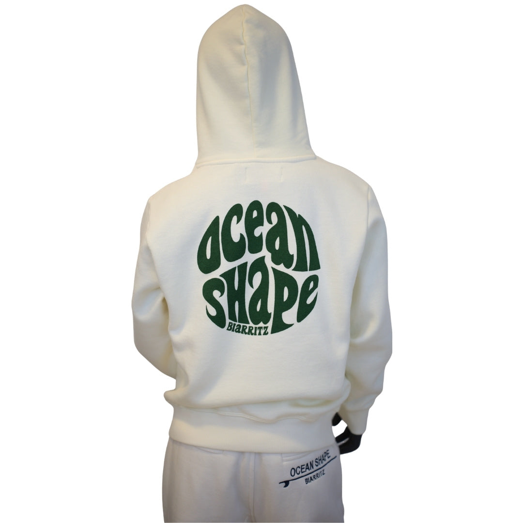 Kids "Bubble" Hoodie - Ecru and Green