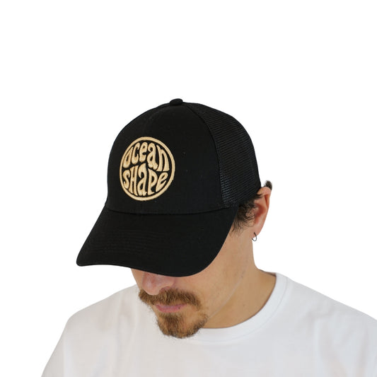 Casquette Trucker Noir - Bubble Broderie Beige