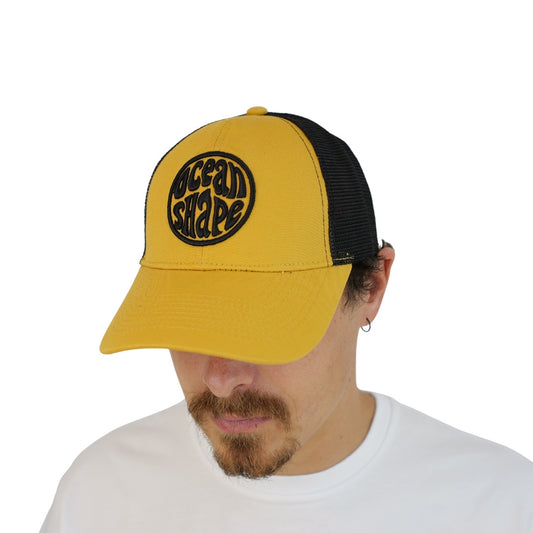 Casquette Trucker Moutarde - Bubble Broderie Noir