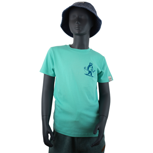 T-shirt Kids "Monkey Walk" - Pool Blue