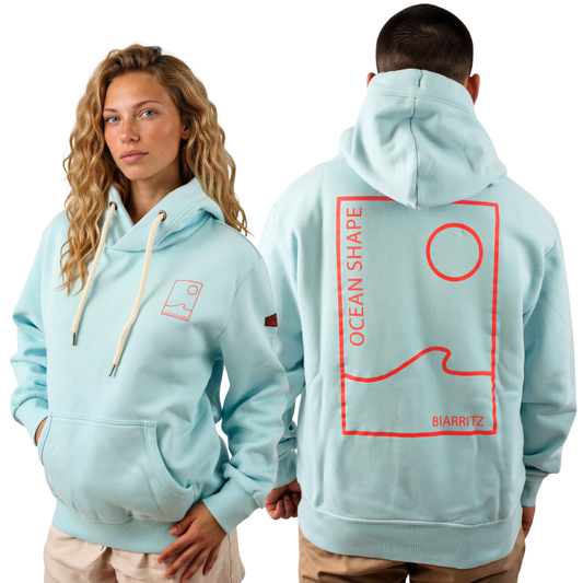 Sweat à capuche unisexe “As Free as the Ocean” – Caribbean Blue