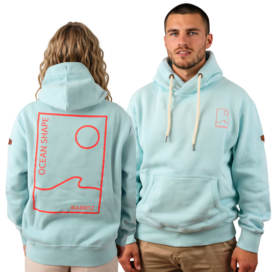 Sweat à capuche unisexe “As Free as the Ocean” – Caribbean Blue