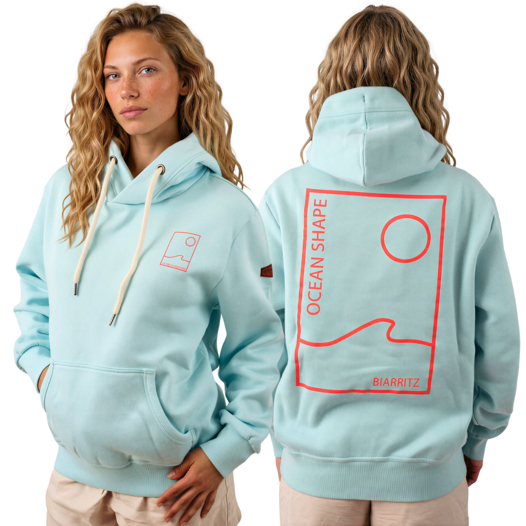 Sweat à capuche unisexe “As Free as the Ocean” – Caribbean Blue