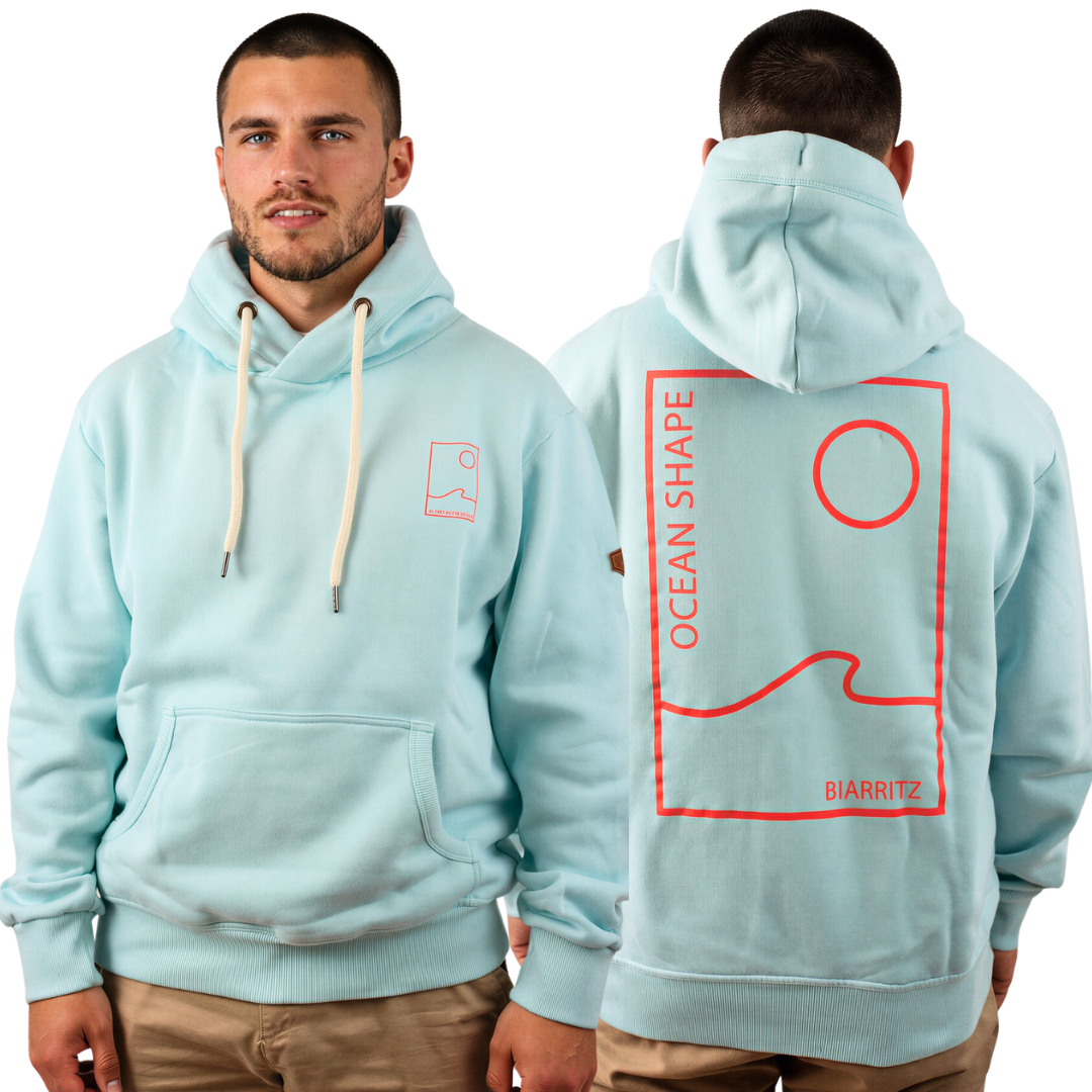 Sweat à capuche unisexe “As Free as the Ocean” – Caribbean Blue