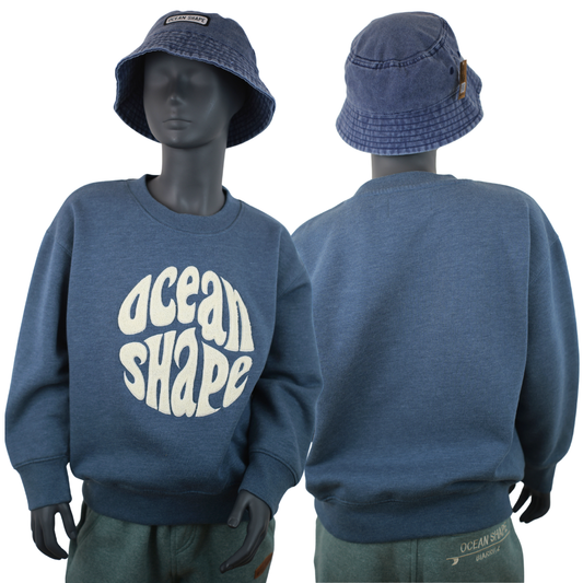 Sweat col rond Kids "Bouclette" - Ocean