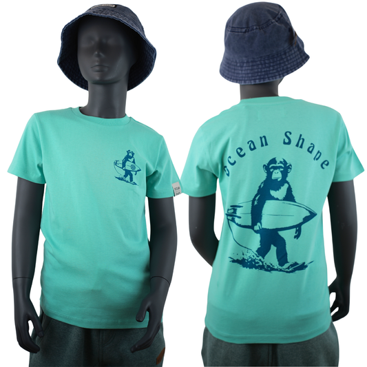 T-shirt Kids "Monkey Walk" - Pool Blue