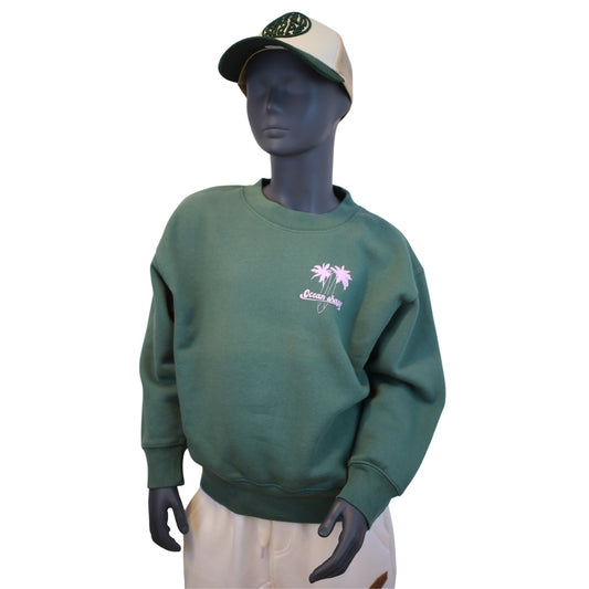 Sweat col rond Kids "Wave and Sand" - Green bay