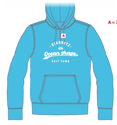 Sweat "Surf camp" Turquoise à capuche (Arcachon)