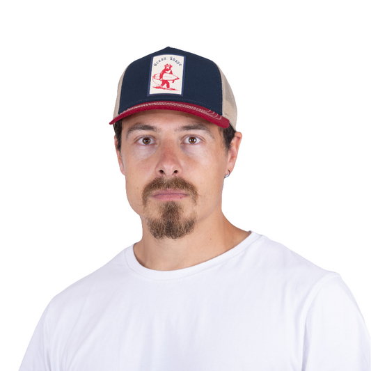 Casquette "Monkey" Bleu, Rouge, beige