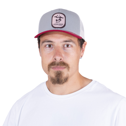 Casquette "Panda" gris, rouge, beige