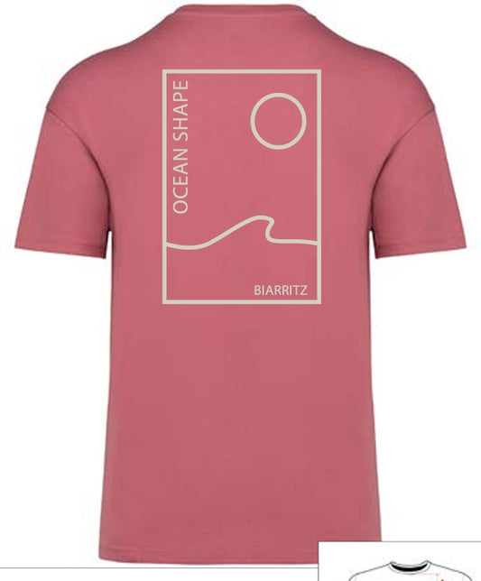 T-shirt Kids "Free as the Ocean" - Antique Rose et Écru