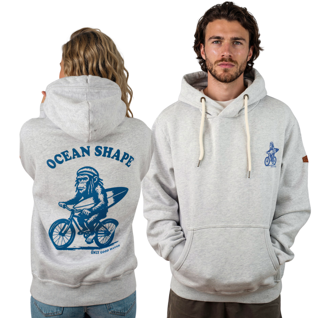 Sweat à capuche unisexe "Monkey Rasta" - Gris Chiné