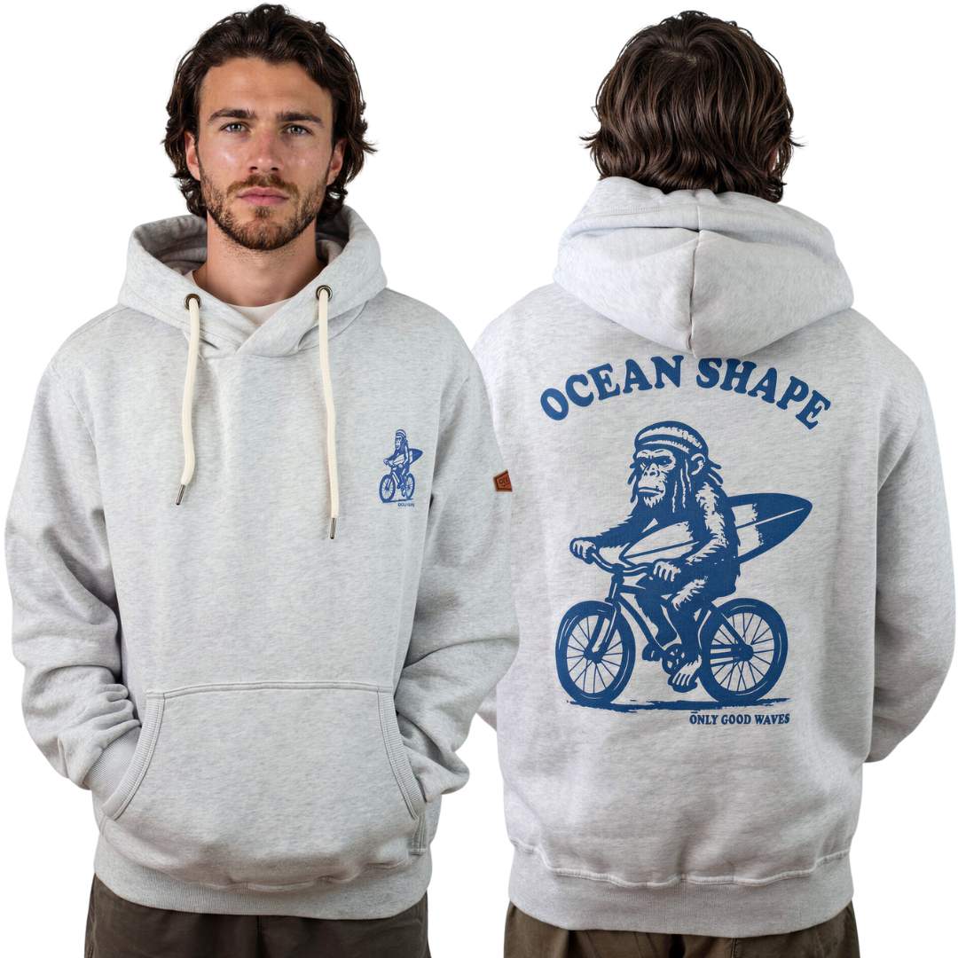 Sweat à capuche unisexe "Monkey Rasta" - Gris Chiné