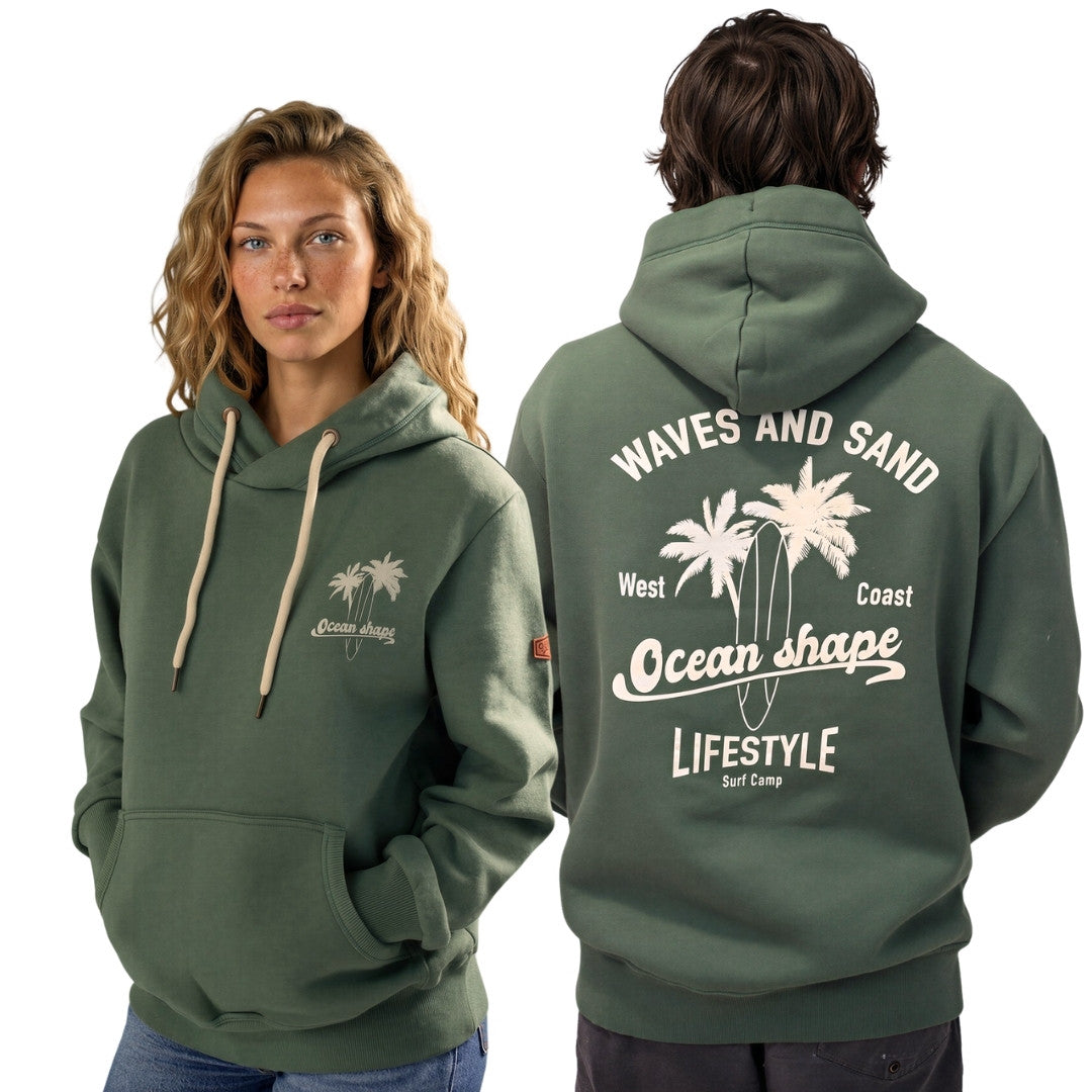 Sweat à capuche unisexe "Wave and Sand" - Green Bay