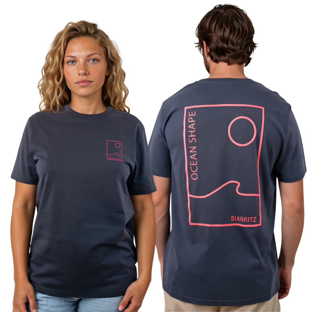 T-shirt unisexe "Free as Ocean " - India Ink Grey