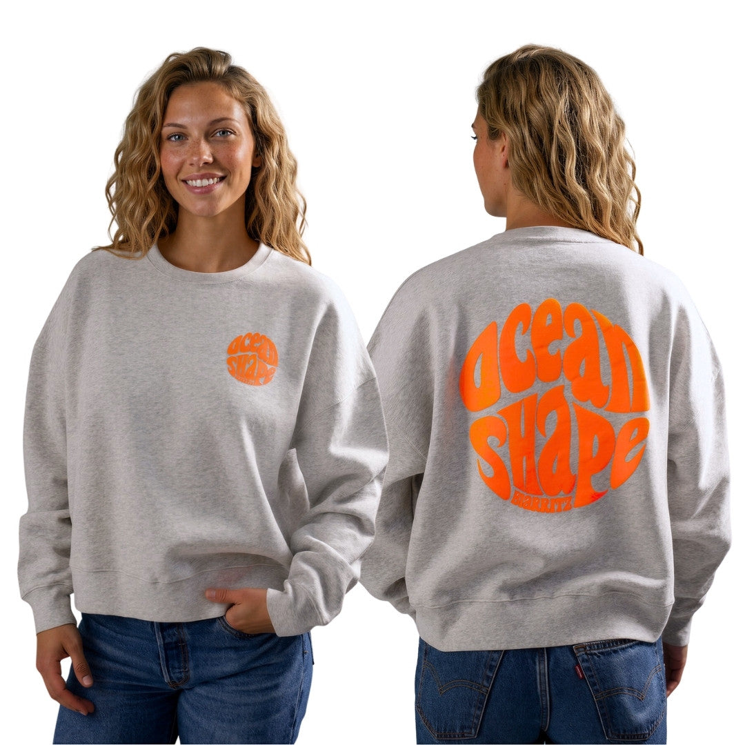 Sweat col rond Femme "Bubble" - Gris Chiné