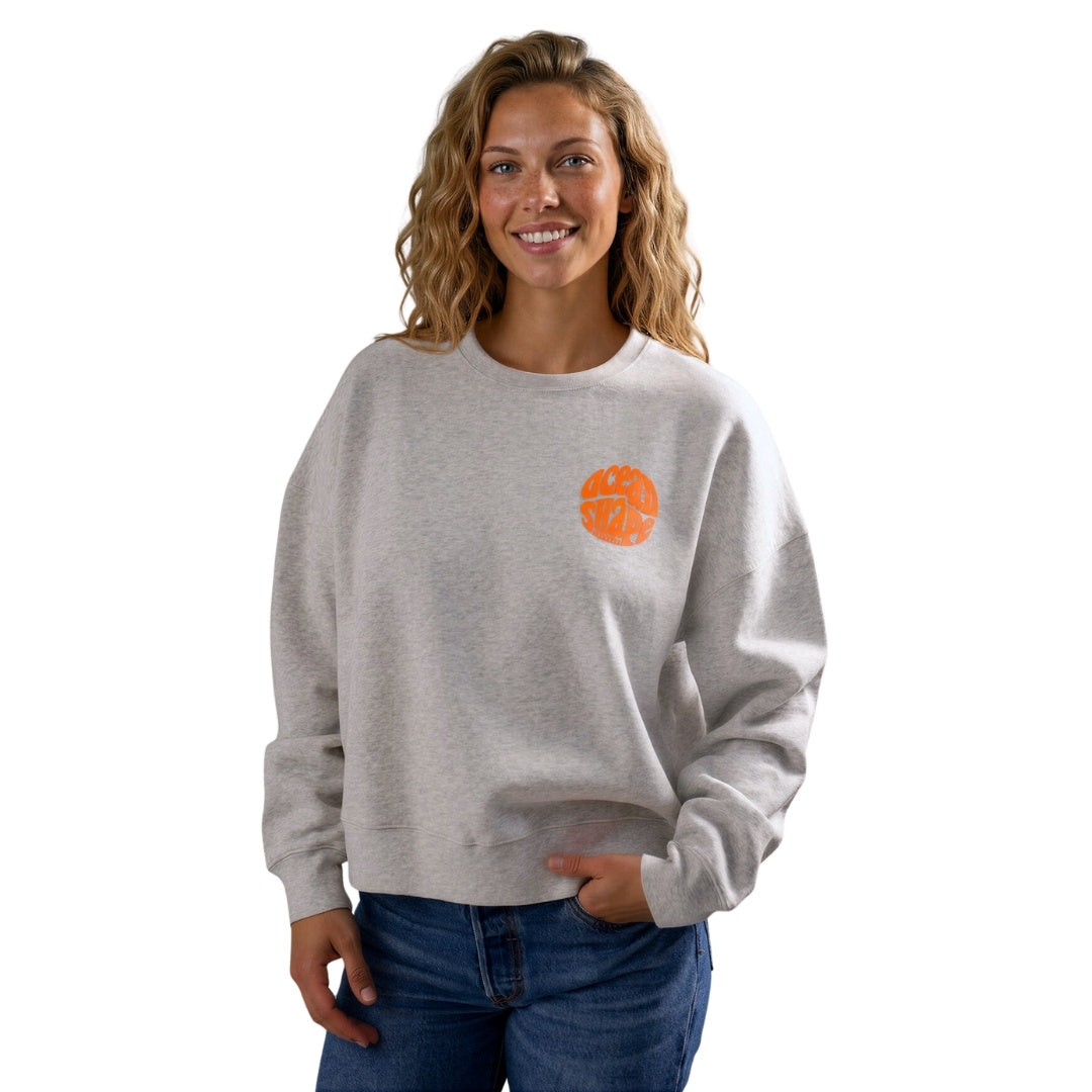 Sweat col rond Femme "Bubble" - Gris Chiné