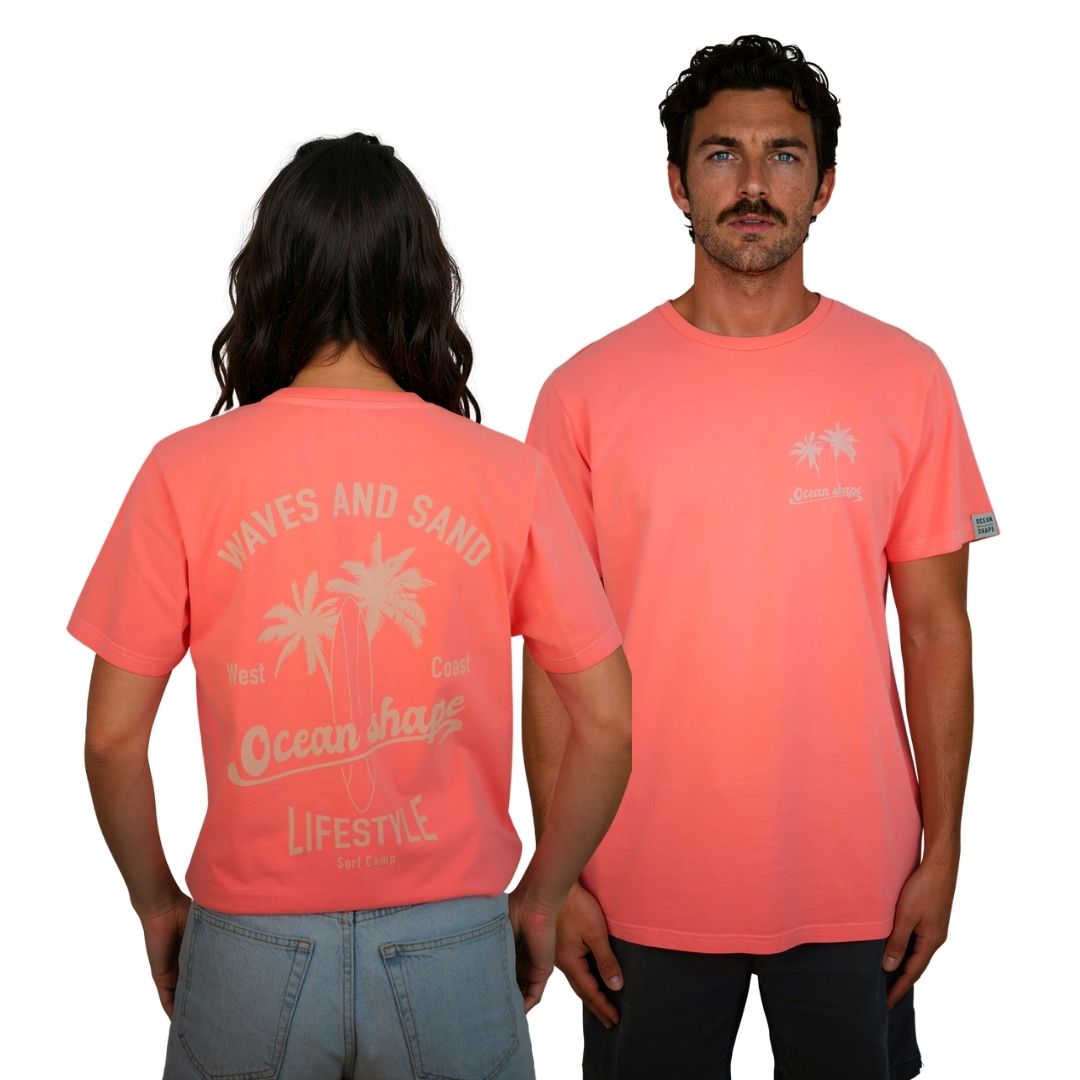 Tee shirt unisexe "Wave and Sand" – Rose Fluo