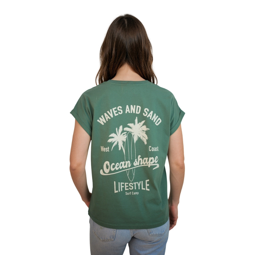 T-shirt femme “Wave and sand” Green Bay