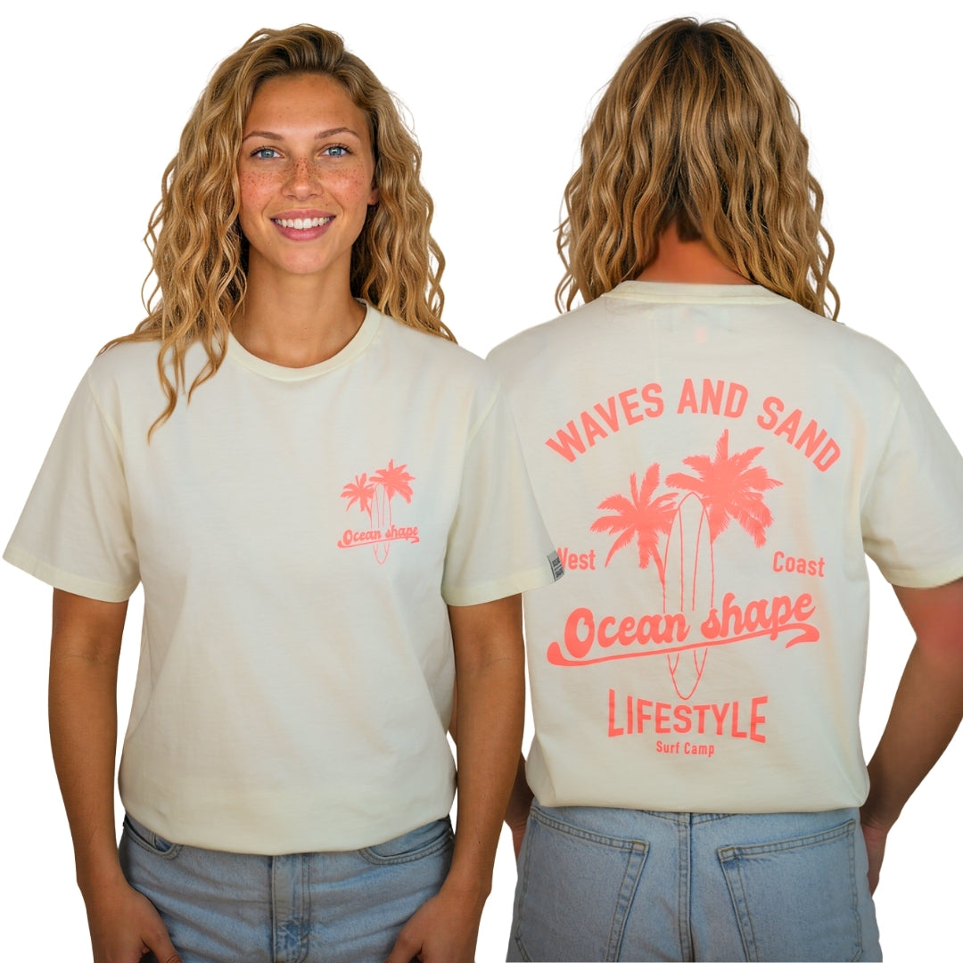T-shirt unisexe "Waves & Sand" - Off white