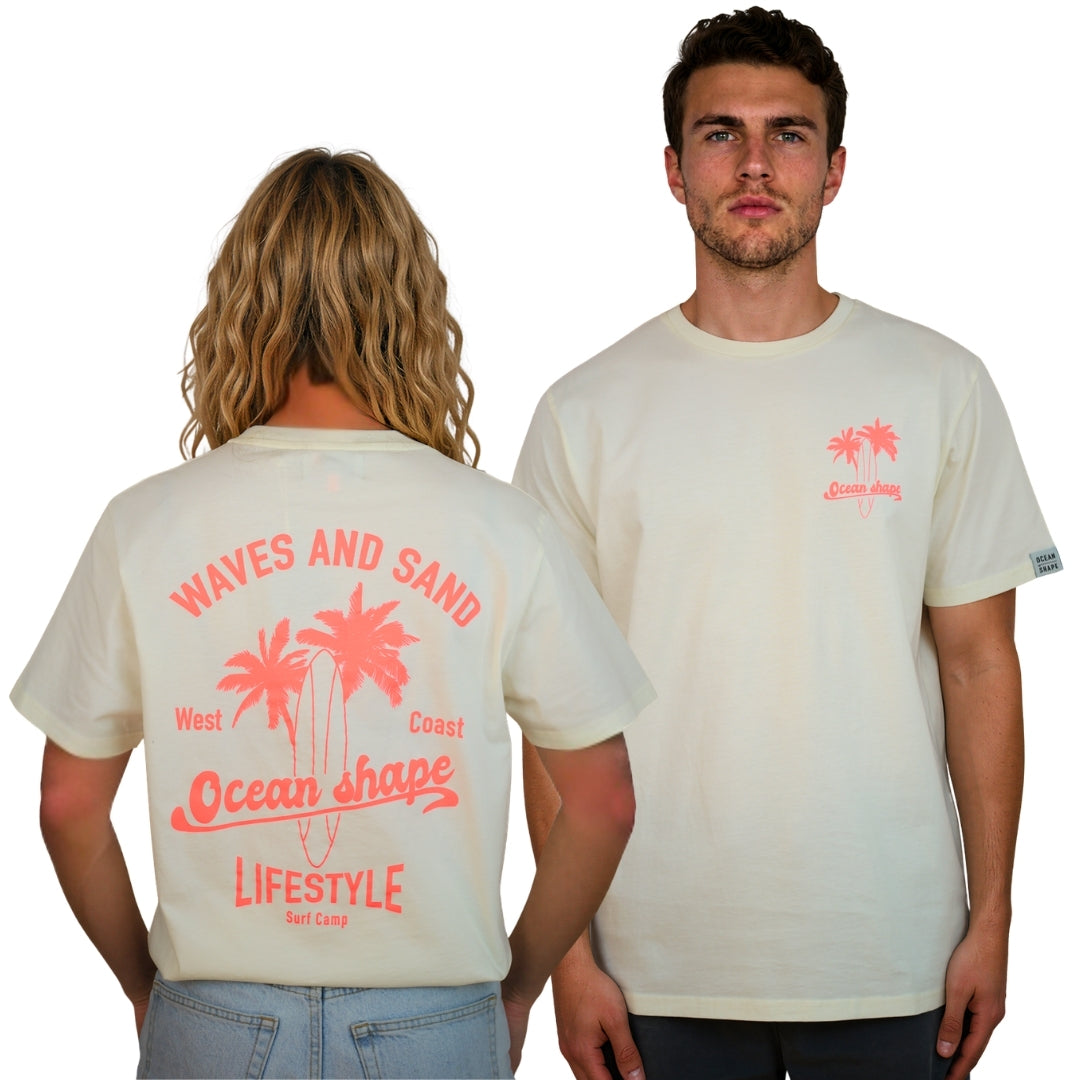 T-shirt unisexe "Waves & Sand" - Off white