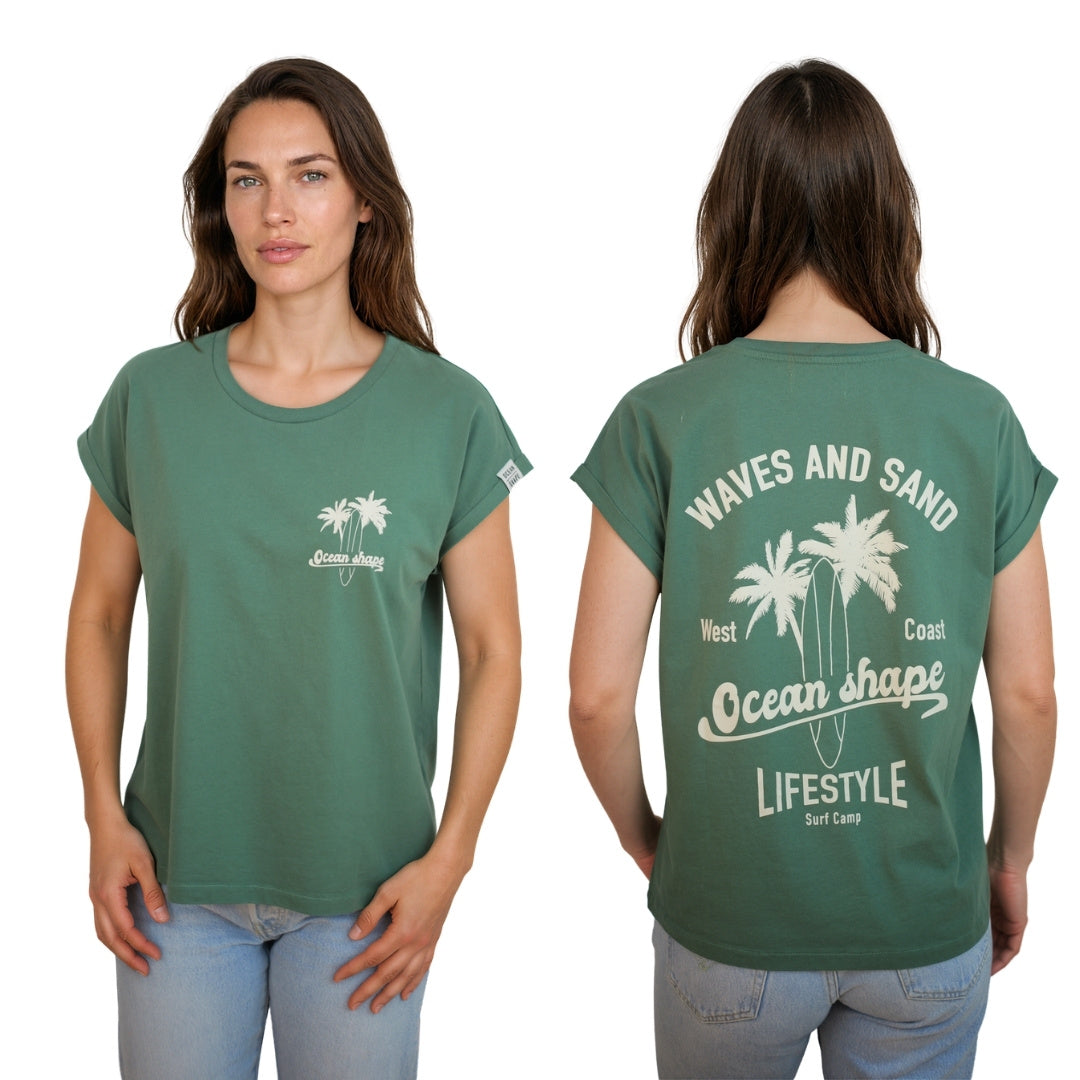 T-shirt femme “Wave and sand” Green Bay